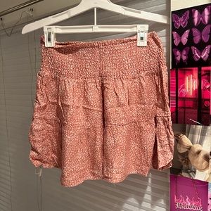 pink and white skirt